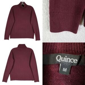Quince Sweater Cashmere Turtleneck Womens Medium M Rich Burgundy Luxury